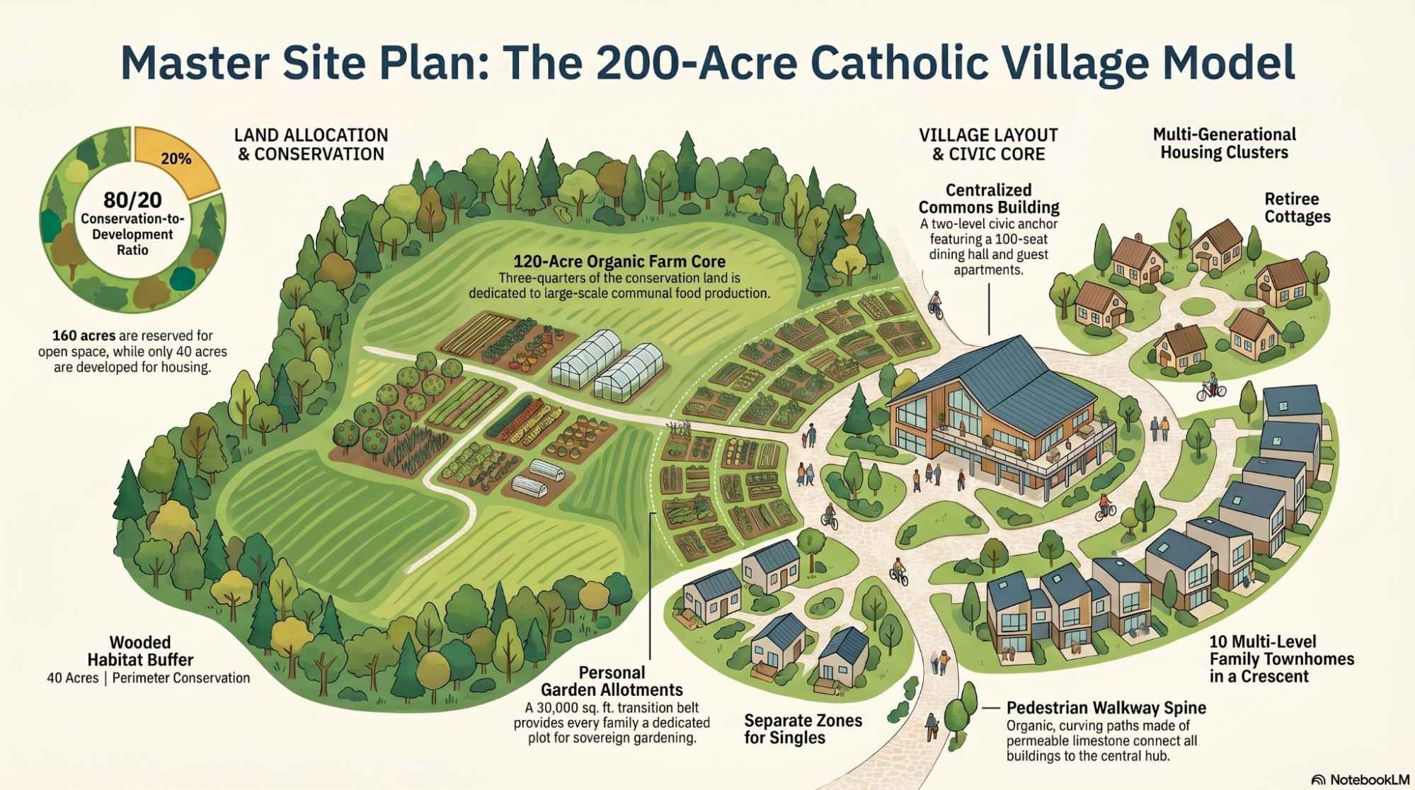Master Site Plan: The 200-Acre Catholic Village Model